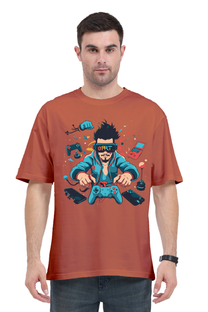 gamer print oversized t-shirt – level up your style