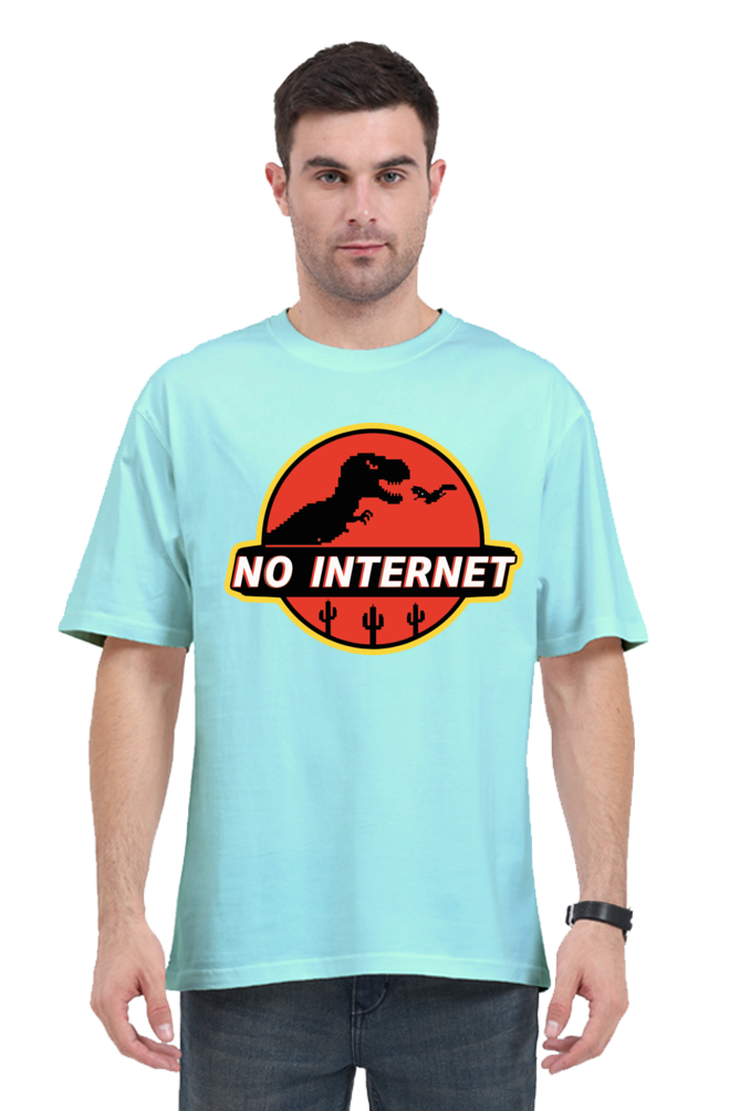 "no internet" dragon oversized t-shirt – embrace the offline vibe