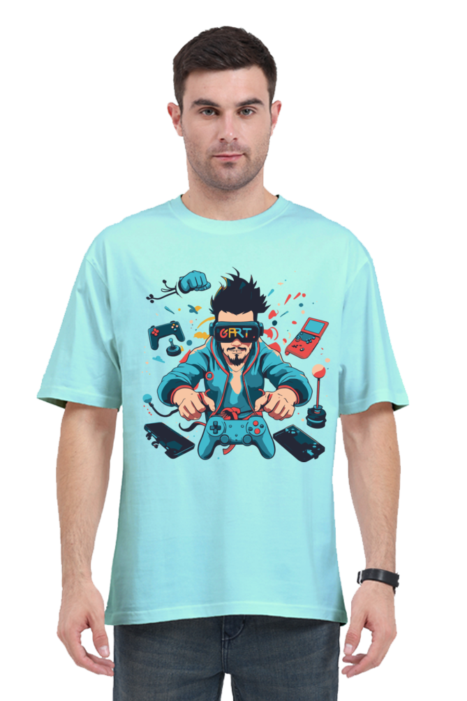 gamer print oversized t-shirt – level up your style