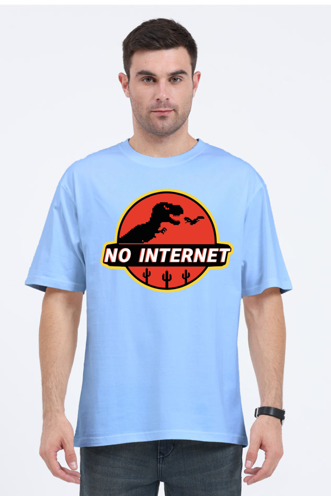 "no internet" dragon oversized t-shirt – embrace the offline vibe