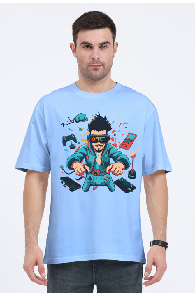 gamer print oversized t-shirt – level up your style