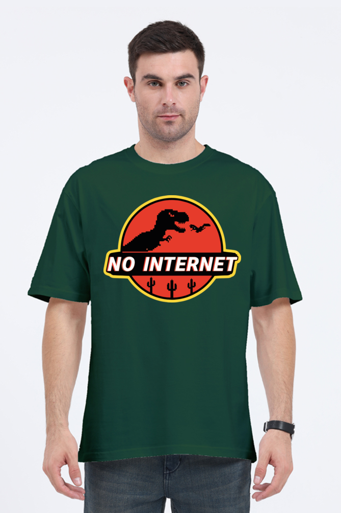 "no internet" dragon oversized t-shirt – embrace the offline vibe