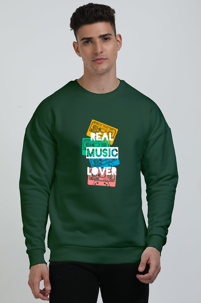 real music lover print oversized sweatshirt – wear your passion for music