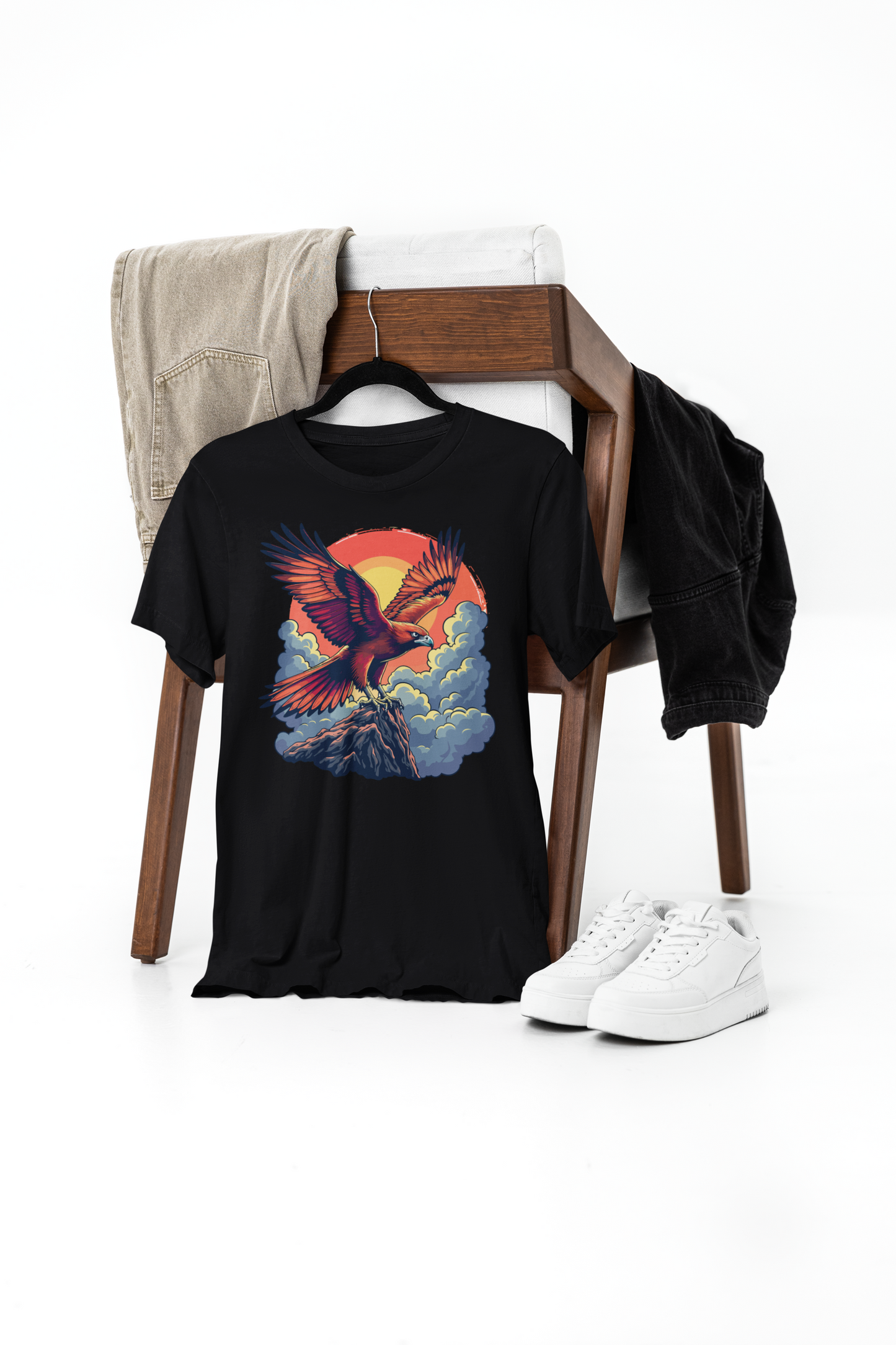 anime bird print t-shirt – soar through anime in style