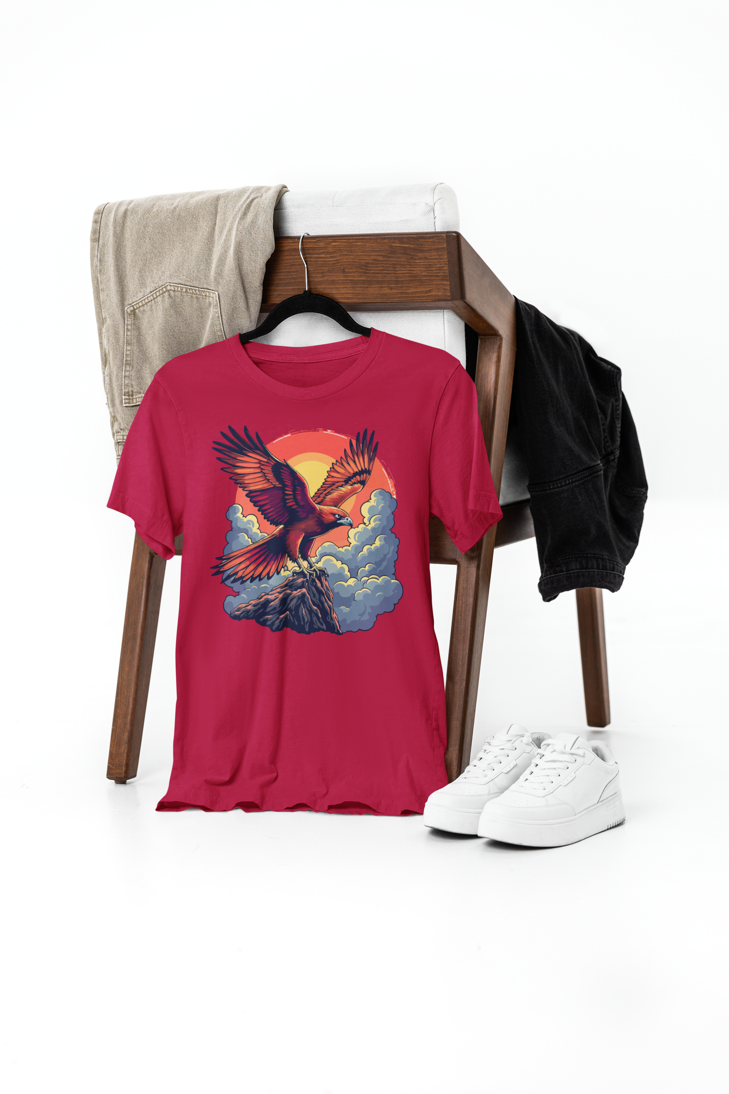 anime bird print t-shirt – soar through anime in style