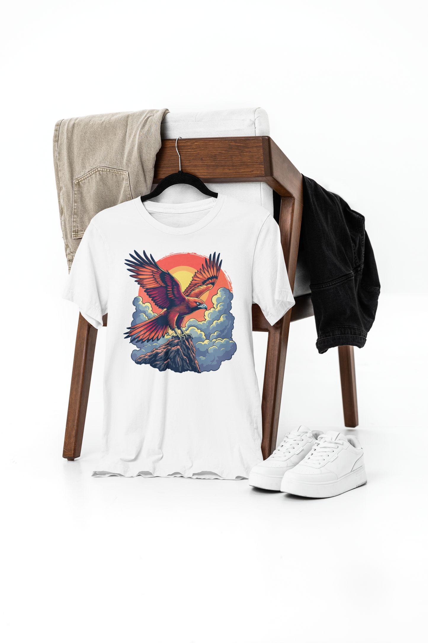 anime bird print t-shirt – soar through anime in style