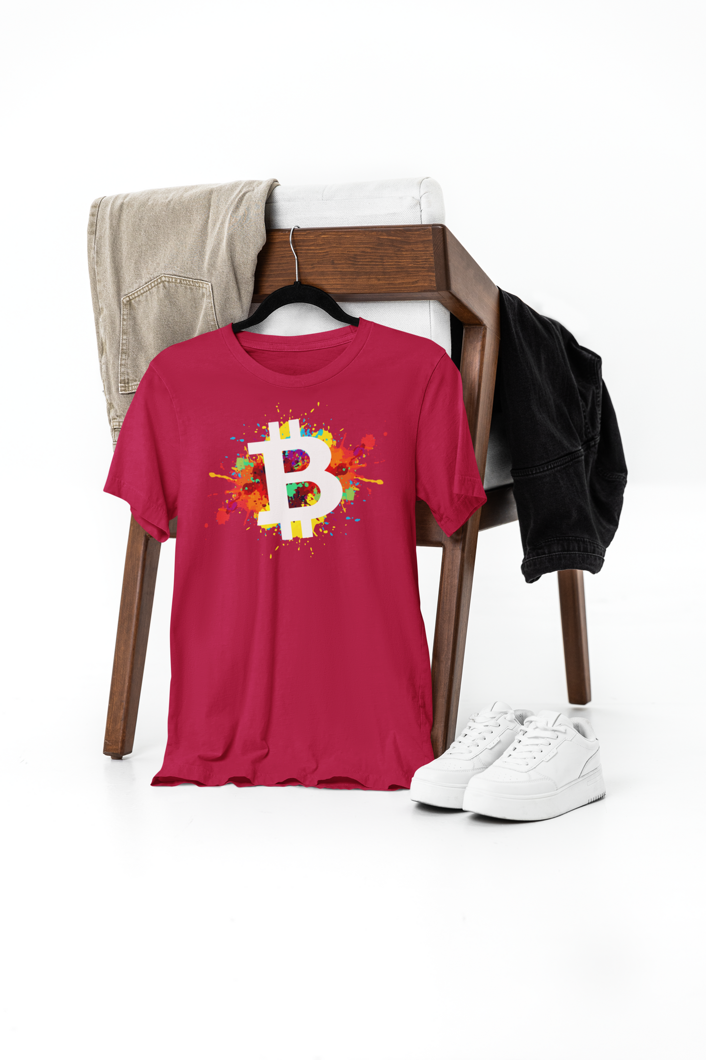 bitcoin splash t-shirt – premium cotton