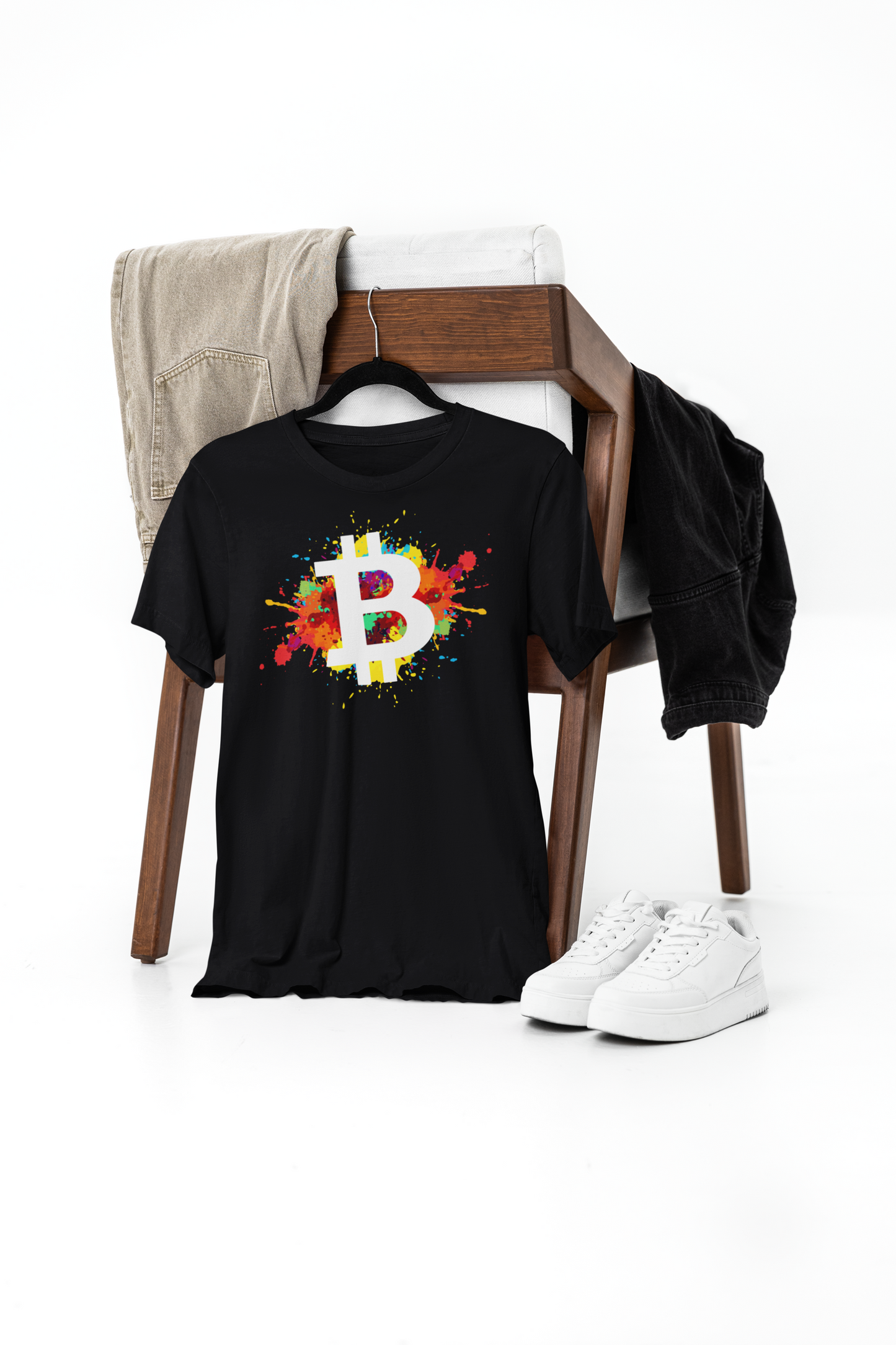 bitcoin splash t-shirt – premium cotton