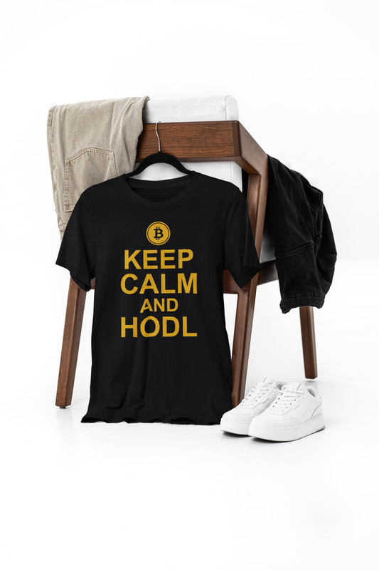 Keep Calm and HODL Bitcoin T-Shirt – Premium Cotton