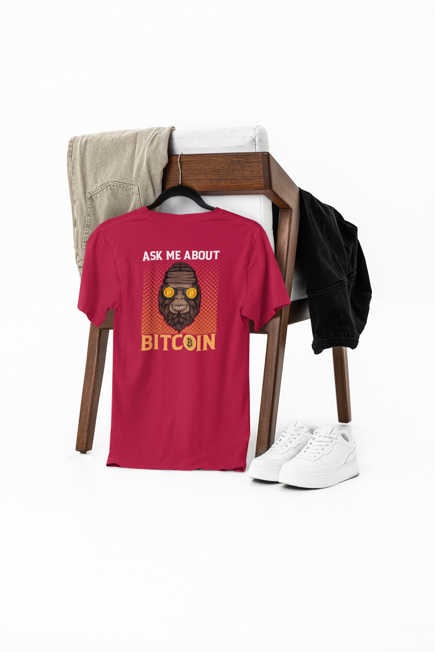 ask me about bitcoin t-shirt – premium supima cotton