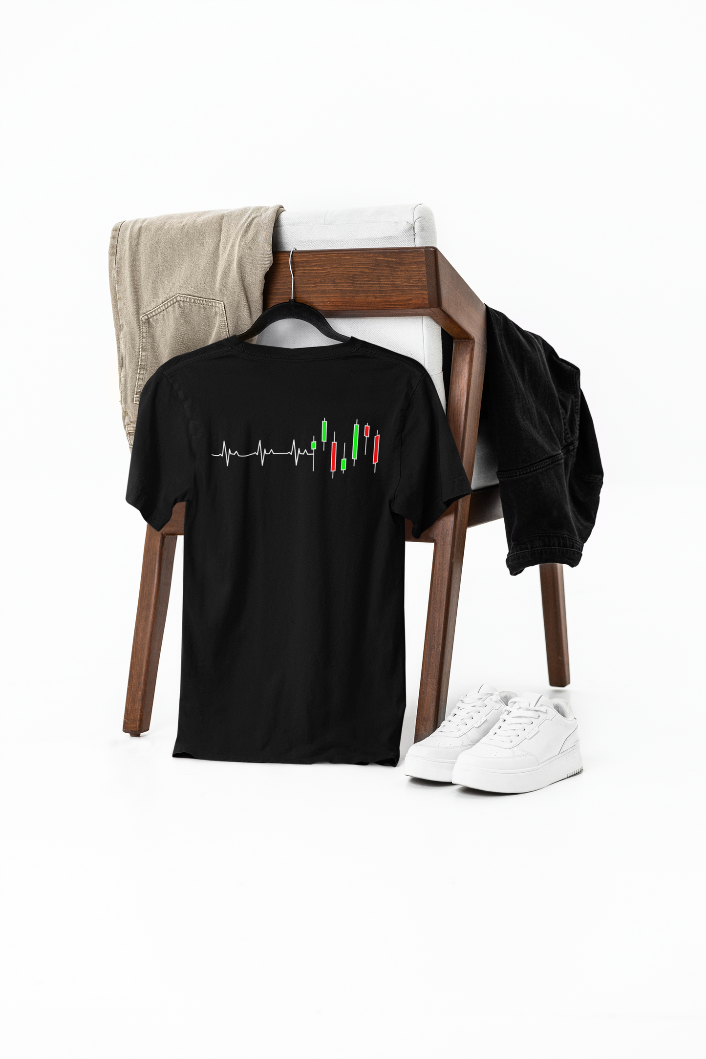 candle sticks as heartbeat t-shirt – the pulse of the market